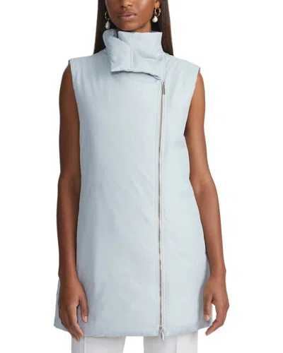 Lafayette 148 Recycled Poly Tech Funnel Collar Down Vest In White