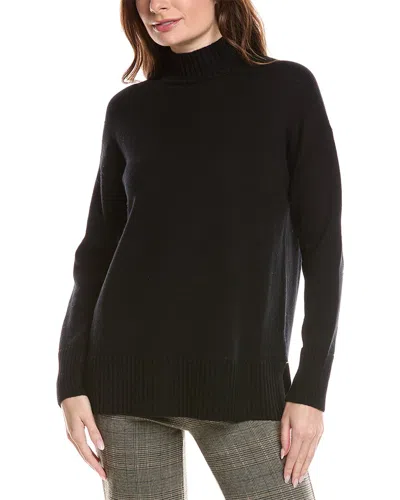Lafayette 148 New York Stand Collar Wool Sweater In Black
