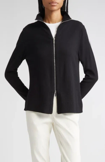 Lafayette 148 New York Stand Collar Zip Front Cardigan
