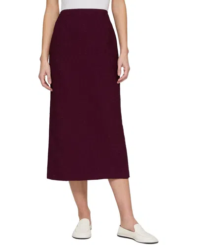 Lafayette 148 New York Asymmetric Pull On Knit Silk-blend Skirt In Burgundy
