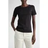 Lafayette 148 New York Stretch Cotton Crewneck T-shirt In Black