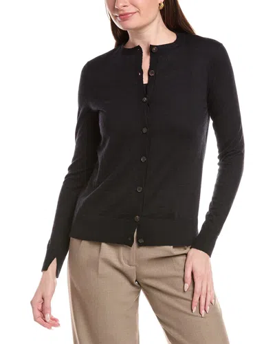 Lafayette 148 New York Stripe Cardigan In Black