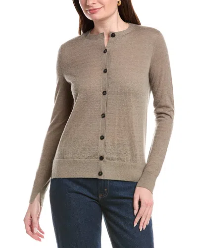 Lafayette 148 New York Stripe Cardigan In Gray