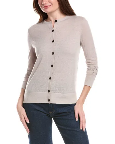 Lafayette 148 New York Stripe Cardigan In Purple