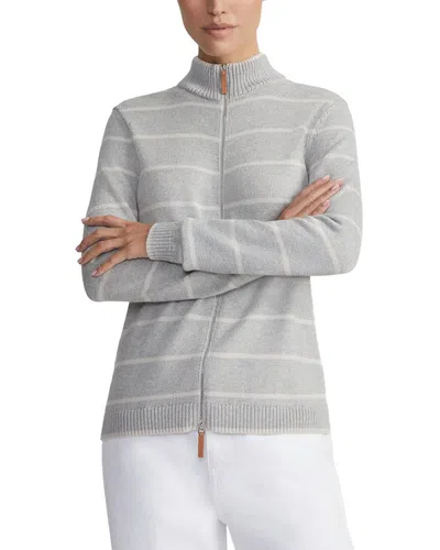 Lafayette 148 New York Stripe Fitted Silk-blend Bomber Jacket In Animal Print