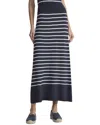 Lafayette 148 New York Stripe Pull On Knit Skirt In Blue