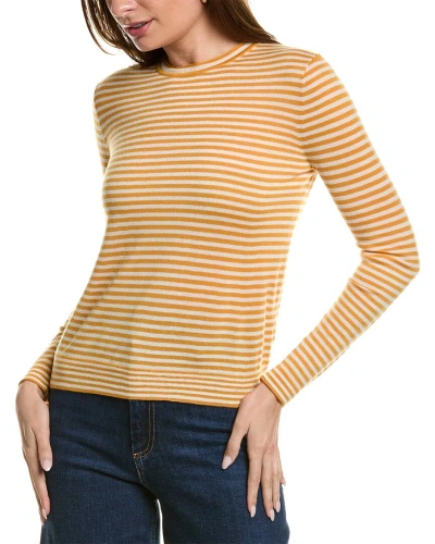 Lafayette 148 New York Striped Cashmere Sweater In Yellow