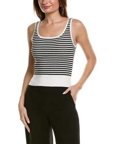 Lafayette 148 New York Striped Sweater Tank In Black