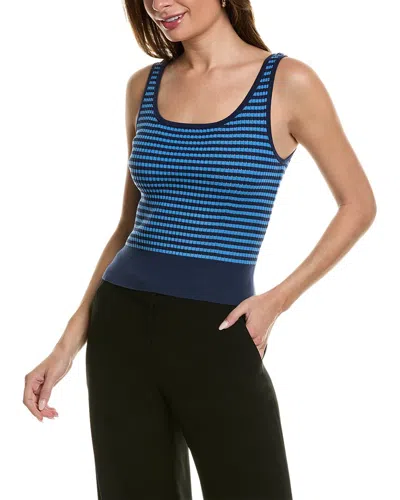 Lafayette 148 New York Striped Sweater Tank In Blue