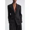 Lafayette 148 New York Structured Shoulder Fitted Responsible Finesse Crepe Blazer In Black