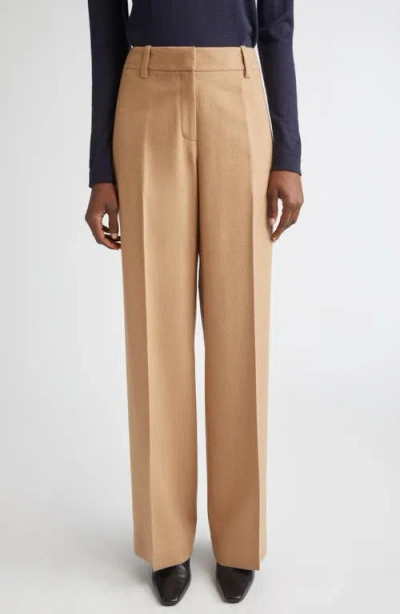 Lafayette 148 New York Sullivan Camel Hair Wide Leg Pants In Brown