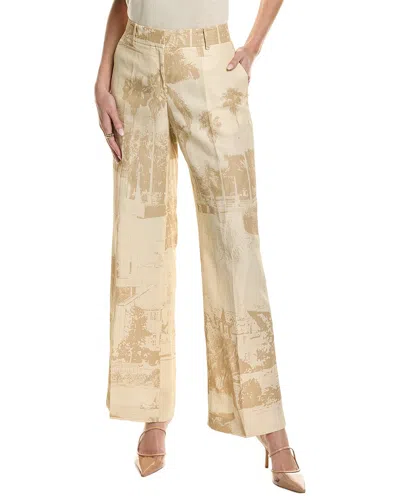 Lafayette 148 New York Sullivan Linen-blend Pant In Tan