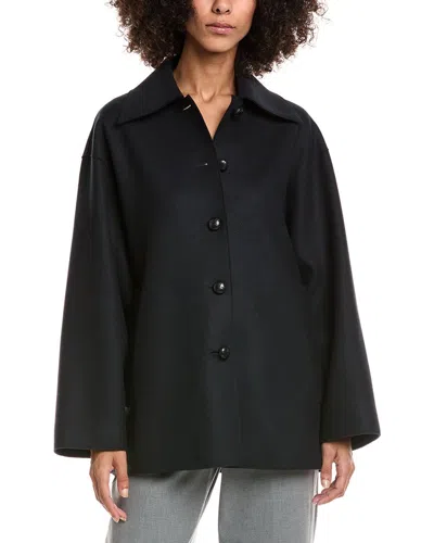 Lafayette 148 New York Swing Wool-blend Coat In Black
