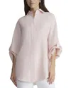 Lafayette 148 New York Tab Sleeve Linen Blouse