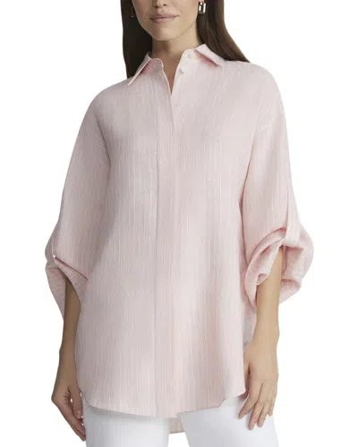 Lafayette 148 New York Tab Sleeve Linen Blouse