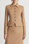 Lafayette 148 Camel Hair Tailored Cropped Jacket In Camel