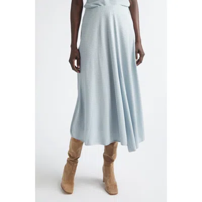 Lafayette 148 New York Textured Knit Asymmetric Midi Skirt In Blue