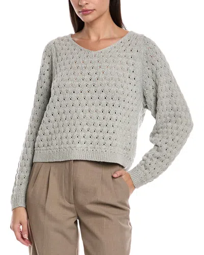 Lafayette 148 New York Textured Knit Sweater In Gray