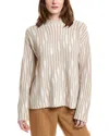 Lafayette 148 New York Textured Stitch Cashmere & Silk-blend Sweater In White