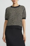 Lafayette 148 New York Textured Stitch Silk-blend Sweater In Black