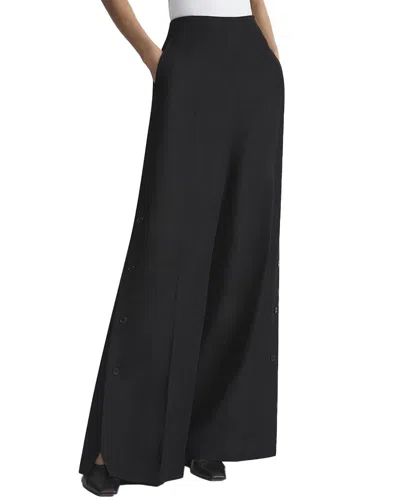 Lafayette 148 New York Thames Button Slit Wide Leg Linen-blend Pant