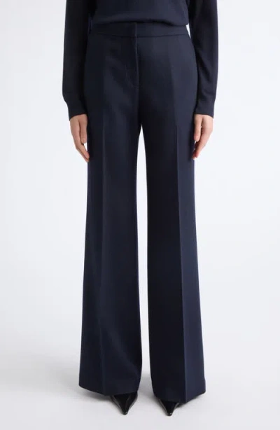 Lafayette 148 New York The Lafayette Camel Hair Wide Leg Pants In Blue