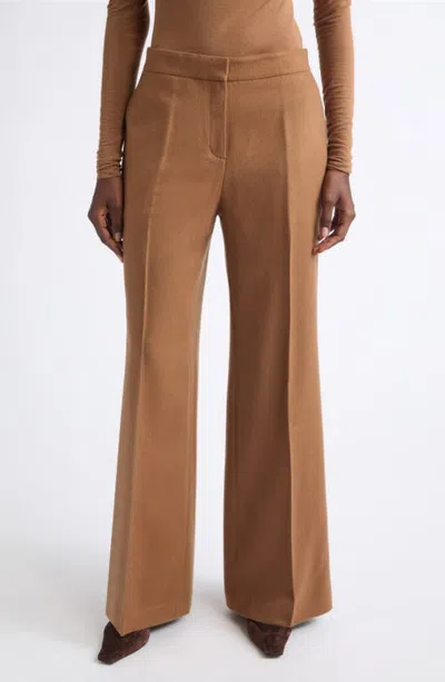 Lafayette 148 New York The Lafayette Camel Hair Wide Leg Pants In Brown
