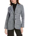 Lafayette 148 New York Three-pocket Linen-blend Blazer In Gray