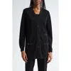 Lafayette 148 New York Three-pocket Long Cardigan In Black