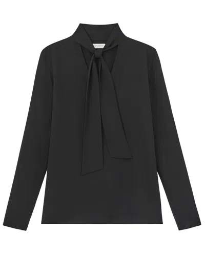 Lafayette 148 New York Plus Tie Collar Silk Blouse In Multi