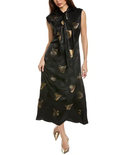 Lafayette 148 New York Tie Neck Dress In Black