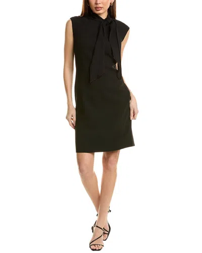 Lafayette 148 New York Tie Neck Sheath Dress In Black