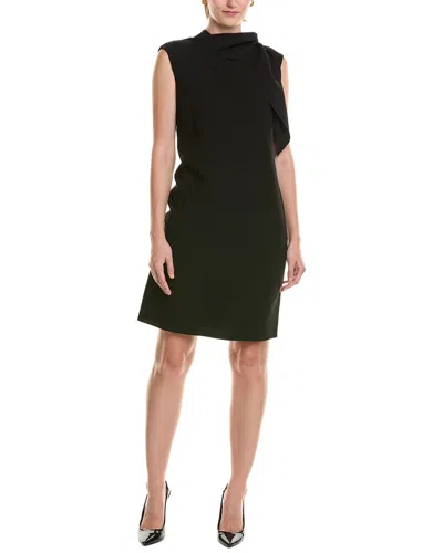 Lafayette 148 New York Tie Neck Sheath Dress In Black