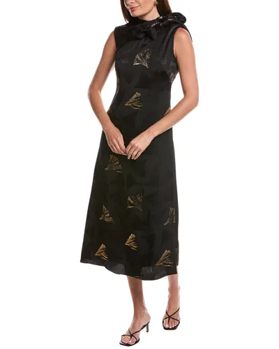 Lafayette 148 New York Tie-neck Maxi Dress In Black