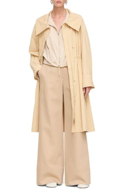 Lafayette 148 New York Travel Cotton Trench Coat In Brown