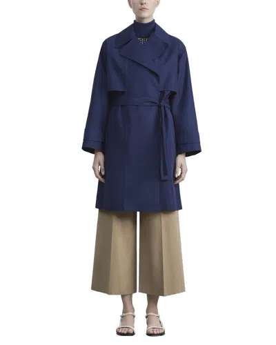 Lafayette 148 New York Trench Coat In Blue