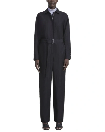 Lafayette 148 New York Tulane Belted Silk Jumpsuit In Black