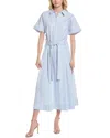 Lafayette 148 New York Plus Belted Flounced Sleeve Silk-blend Dress