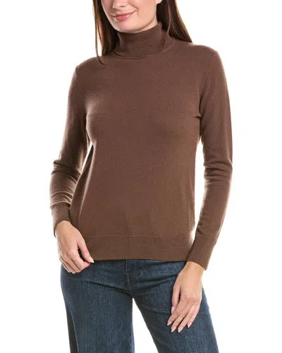 Lafayette 148 New York Turtleneck Cashmere Sweater In Brown