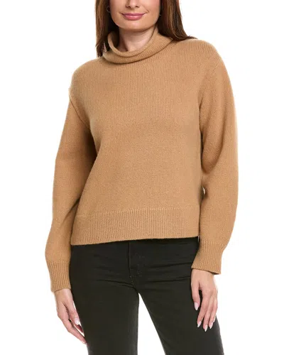 Lafayette 148 New York Turtleneck Wool & Cashmere-blend Sweater In Brown