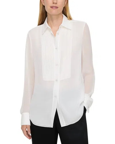 Lafayette 148 New York Tuxedo Silk Blouse
