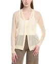 Lafayette 148 New York V-neck Button Front Wool-blend Cardigan