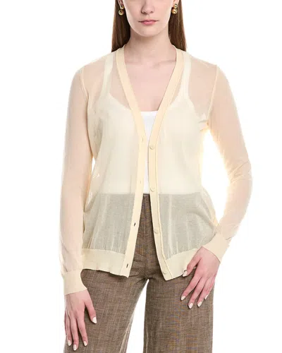 Lafayette 148 New York V-neck Button Front Wool-blend Cardigan