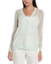 Lafayette 148 New York V-neck Button Front Wool-blend Cardigan In Gray