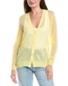 Lafayette 148 New York V-neck Button Front Wool-blend Cardigan In Orange