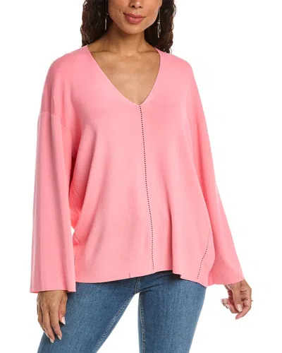 Lafayette 148 V-neck Sweater In Pink