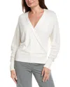Lafayette 148 New York V-neck Wrap Silk-blend Sweater In White