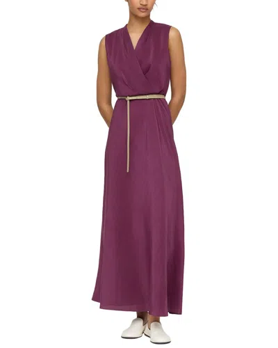 Lafayette 148 New York V-neck Dress In Burgundy