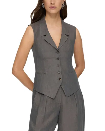 Lafayette 148 New York Waistcoat Vest In Gray