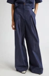 Lafayette 148 New York Warren Inverted Pleat Wide Leg Jeans